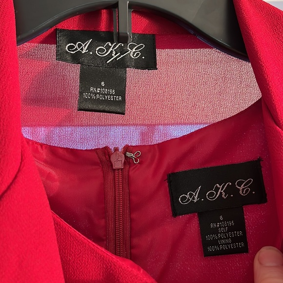 New NWT Red A.K.C. Red 2 pc gown dress 6 mother of bride - Picture 4 of 6